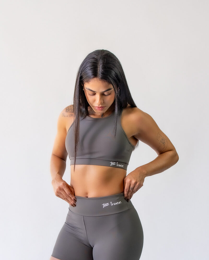 Top Nadador Cinza Metal