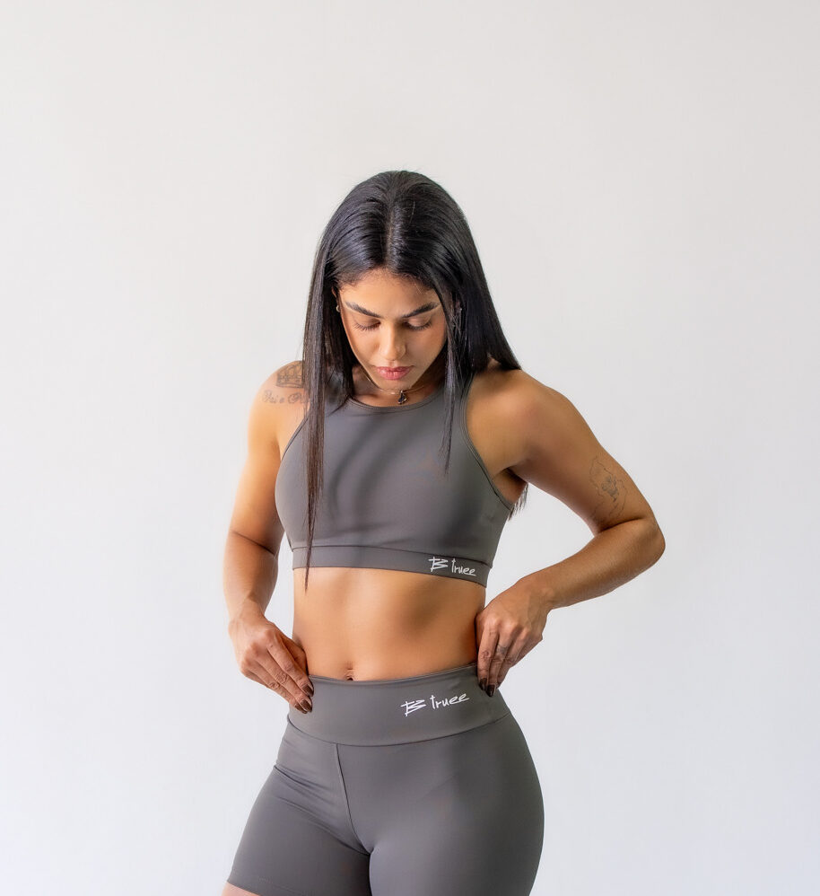 Top Nadador Cinza Metal