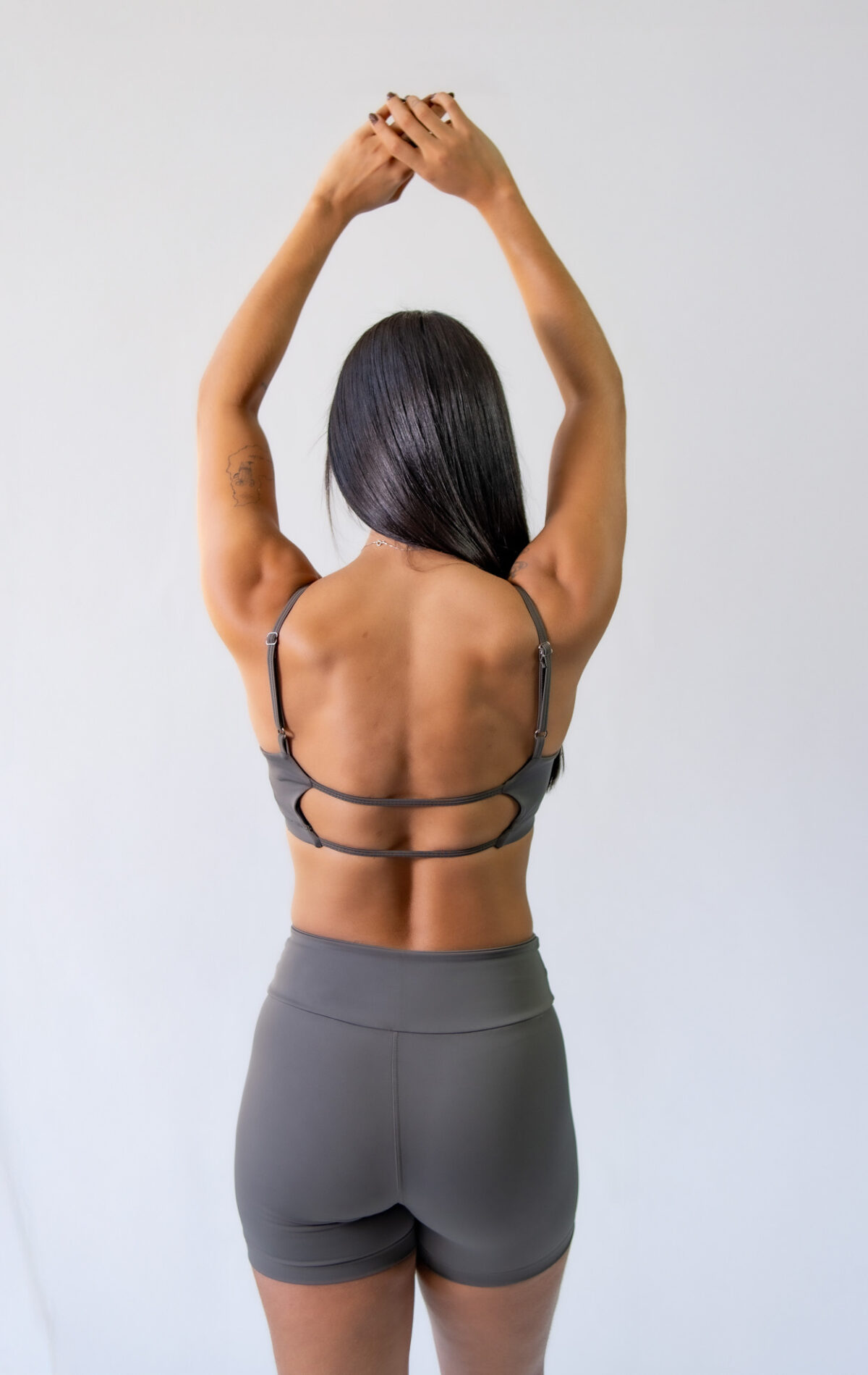 Top Fitinha Cinza Metal